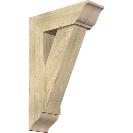 Ekena Millwork Traditional Traditional Rough Sawn Bracket w/ Offset Brace, Douglas Fir, 8"W x 24"D x 36"H BKT0806X24X36TRA01RDF